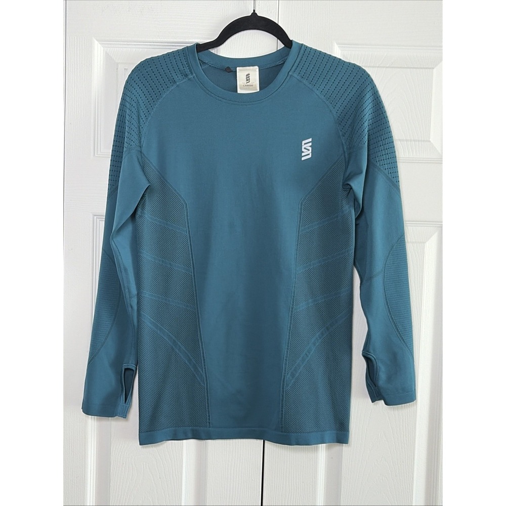 Second Skin Seamless Training Top Mens Size L Blue Compression Shirt Train Gym